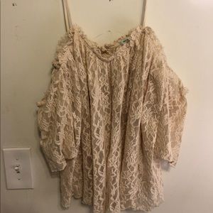 Lace off shoulder top